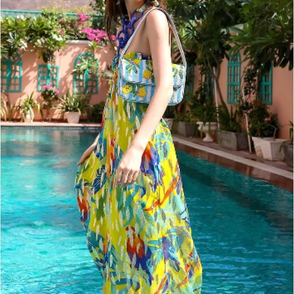 America & Beyond Limoncello Striped Shoulder Bag - Picture 3 of 10